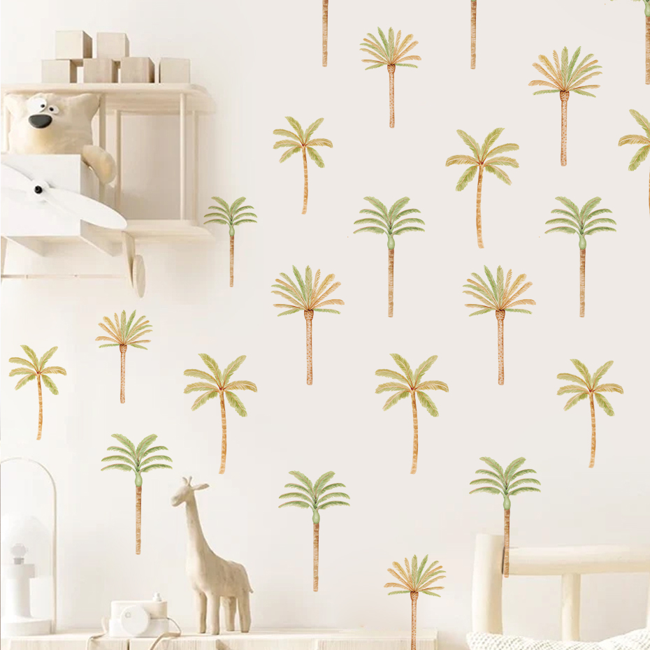 Boho Coconut Palm Tree Wall St - Baby Nursery Boy 评论和价格