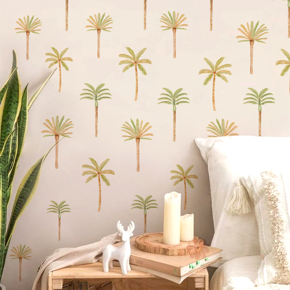 Boho Coconut Palm Tree Wall St - Baby Nursery Boy 评论和价格