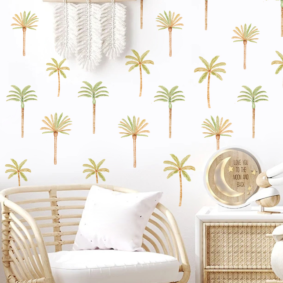 Boho Coconut Palm Tree Wall St - Baby Nursery Boy 评论和价格
