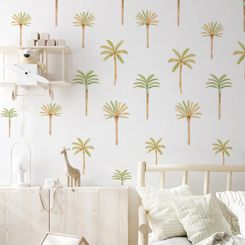 Boho Coconut Palm Tree Wall St - Baby Nursery Boy 评论和价格