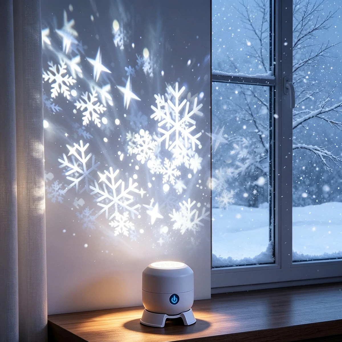 LED Rotating Snowflake Star Pr - Baby Nursery Wall Lights 评论和价格