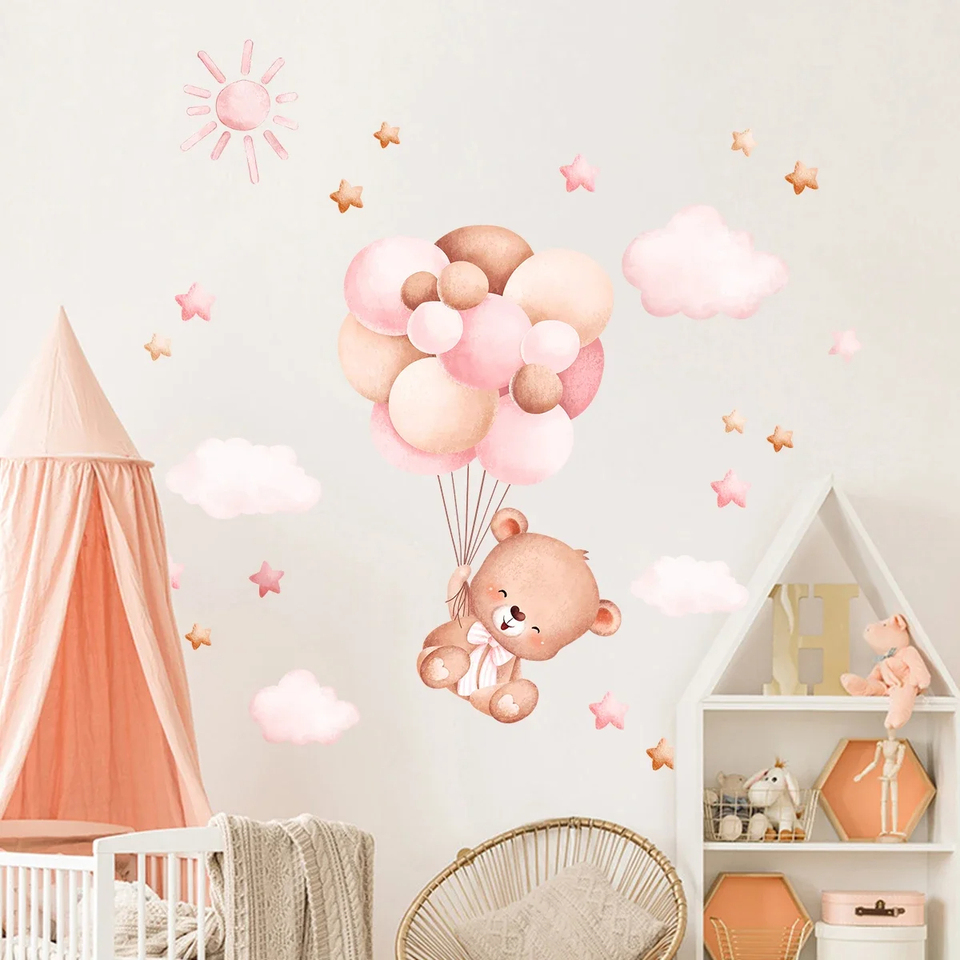 Watercolor Cartoon Balloon Bea - Baby Girl Nursery Quotes 评论和价格