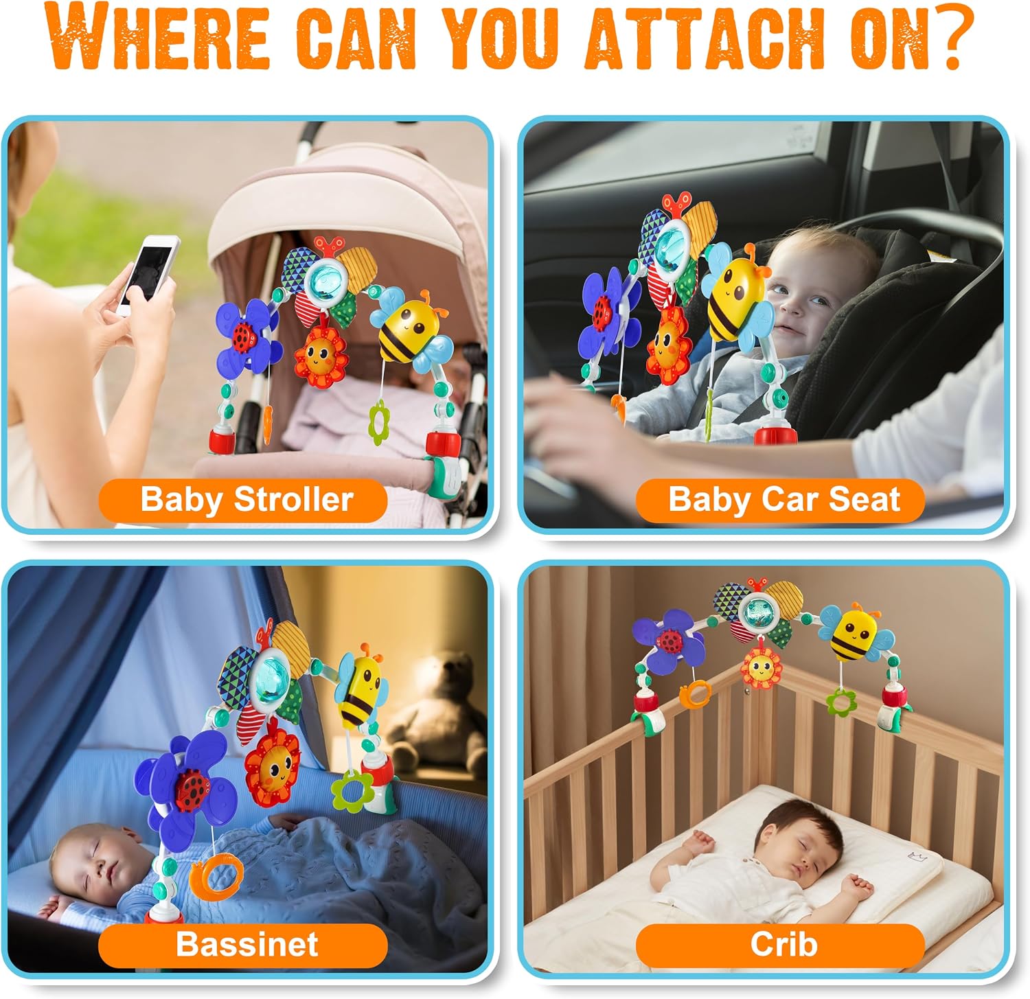 Adjustable Arch Bassinet Toys  - Baby Nursery Trolley 评论和价格