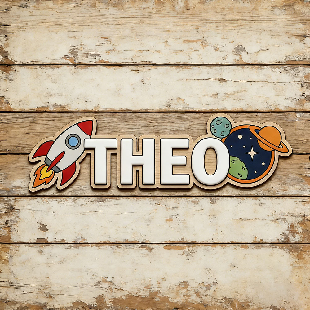 Personalized Space Rocket Name - Baby Nursery Boy 评论和价格