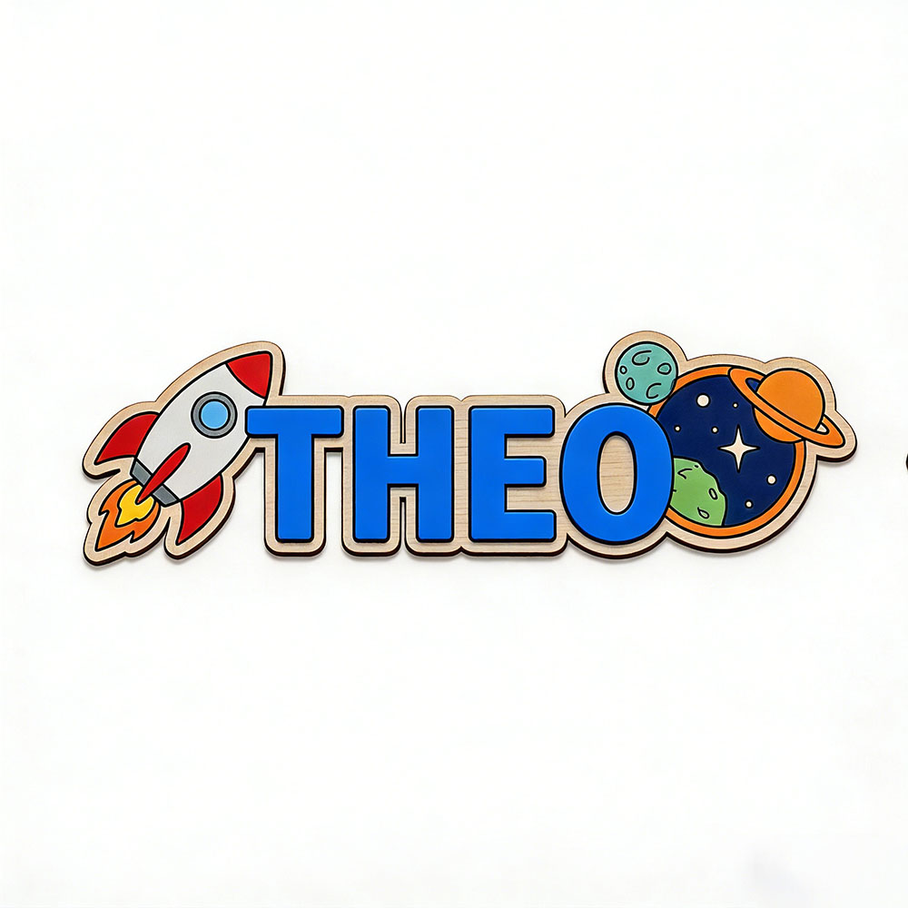 Personalized Space Rocket Name - Baby Nursery Boy 评论和价格