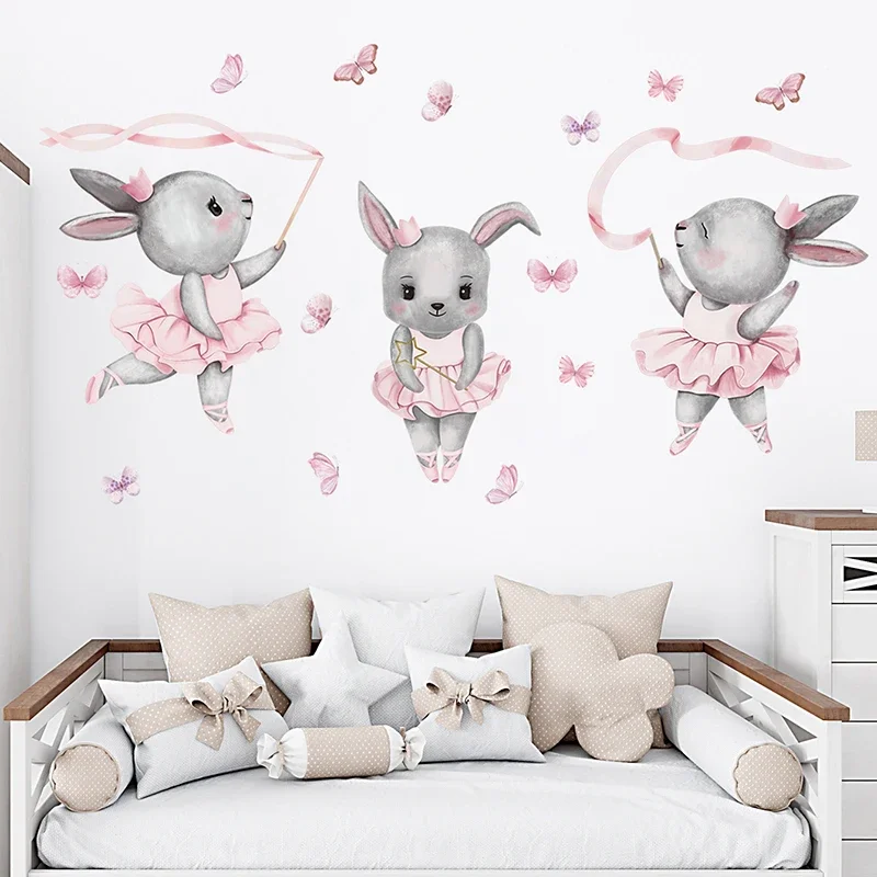 Hand-paint Ballet Bunny Rabbit - Baby Girl Nursery Quotes 评论和价格