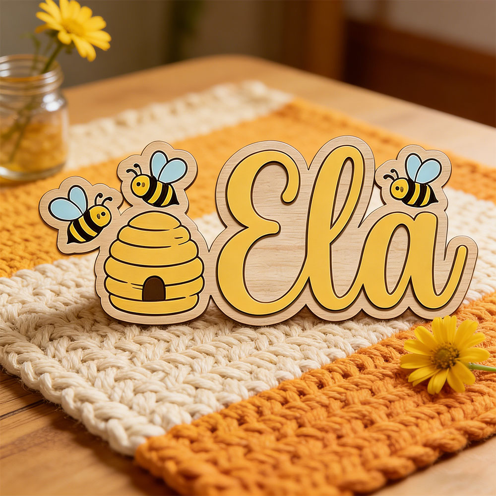 Personalized Cute Bee Hive Nam - Baby Nursery Decor Girl 评论和价格