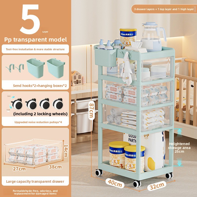 Movable Baby Storage Cart Mult - Baby Nursery Trolley 评论和价格