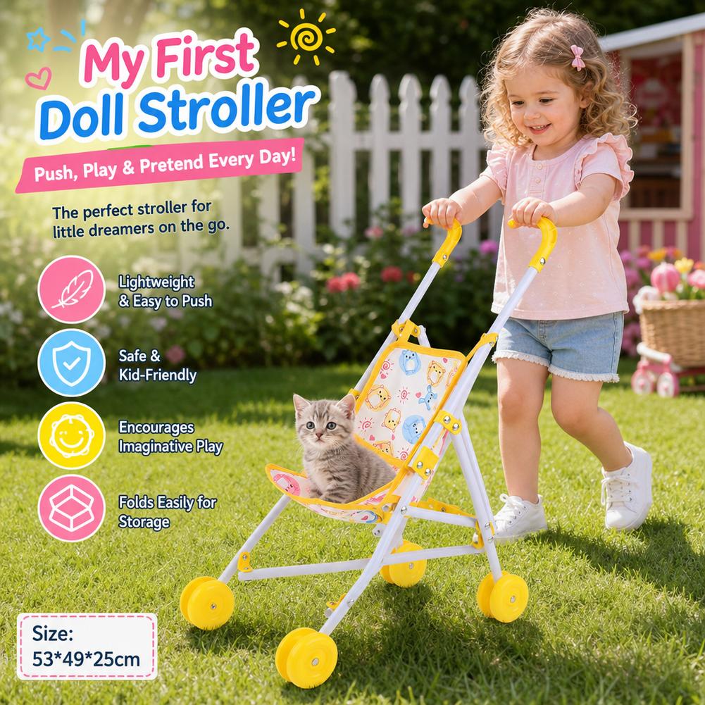 Doll Stroller Pink Baby Pram T - Baby Nursery Trolley 评论和价格