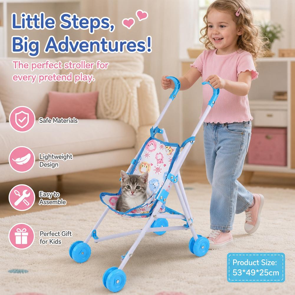 Doll Stroller Pink Baby Pram T - Baby Nursery Trolley 评论和价格