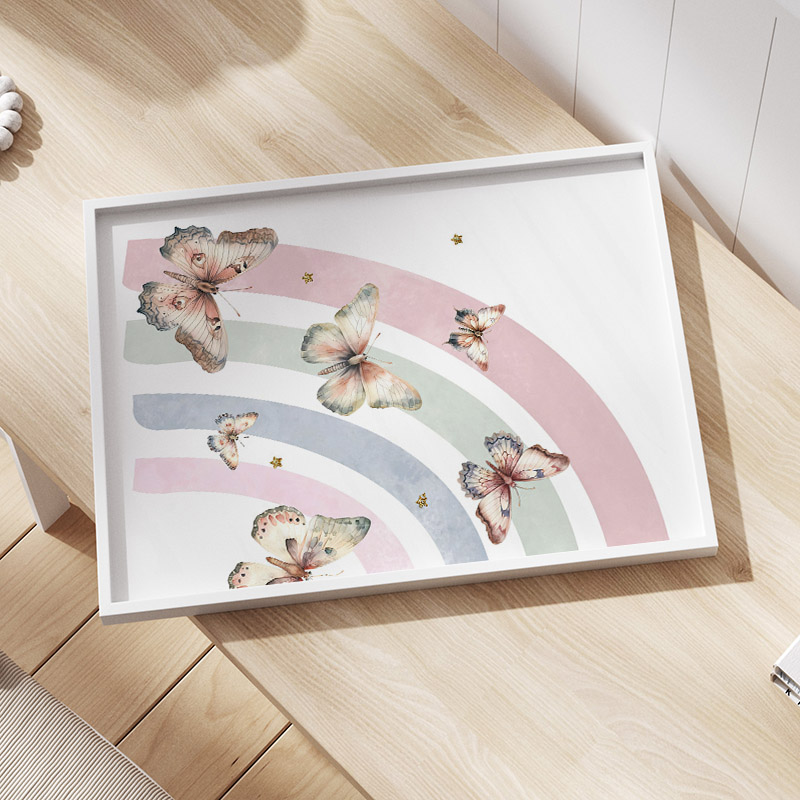Pink Rainbow Butterfly Custom  - Baby Nursery Decor Girl 评论和价格
