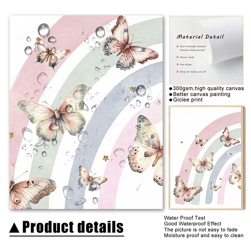Pink Rainbow Butterfly Custom  - Baby Nursery Decor Girl 评论和价格
