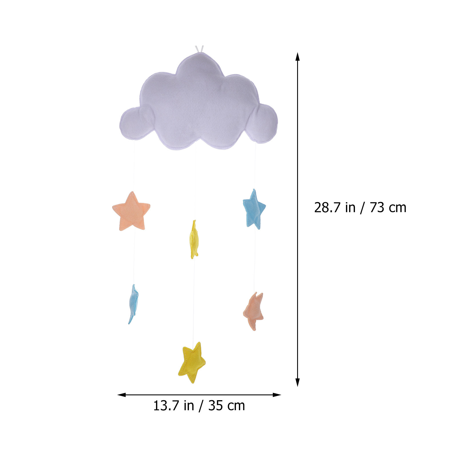 Lovely Cloud Star Felt Wall Ha - Baby Nursery Light Fixture 评论和价格