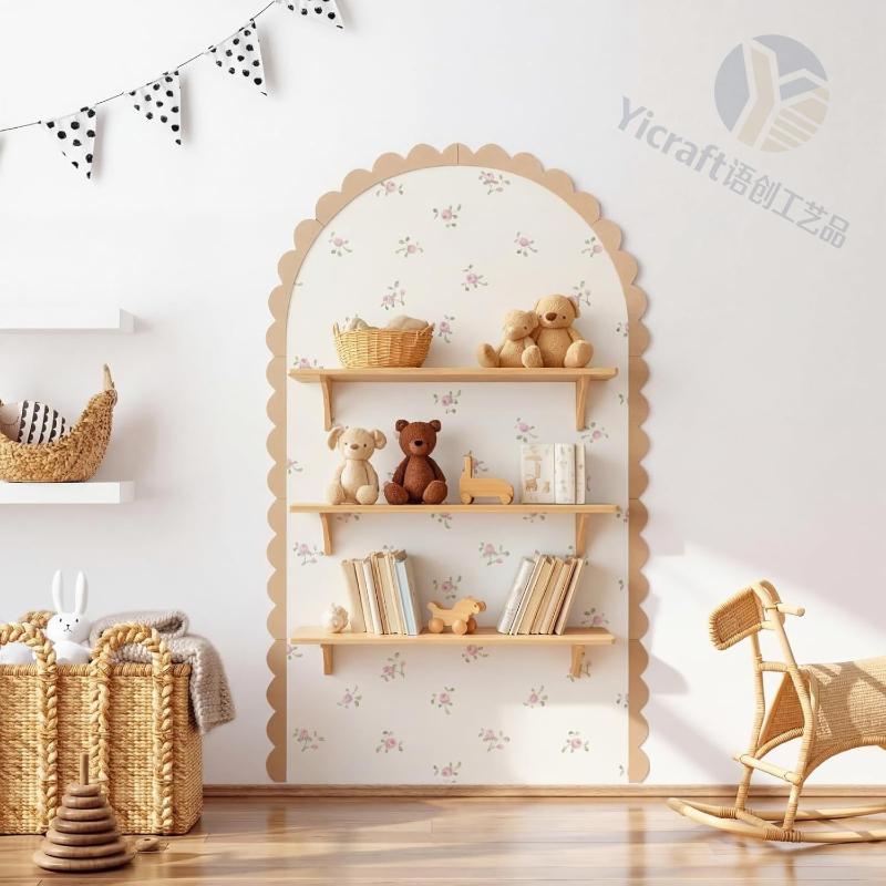 Wood Wall Arch Decor DIY Unfin - Baby Nursery Frames 评论和价格