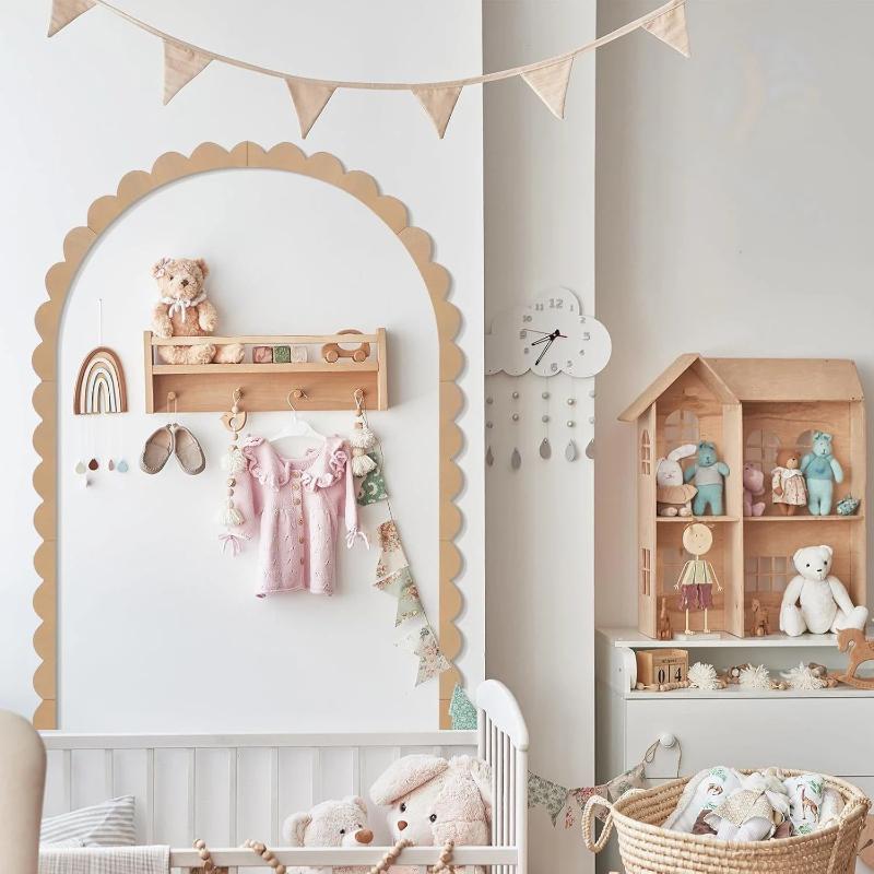 Wood Wall Arch Decor DIY Unfin - Baby Nursery Frames 评论和价格